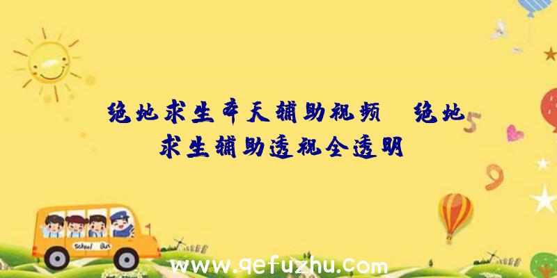 「绝地求生奉天辅助视频」|绝地求生辅助透视全透明